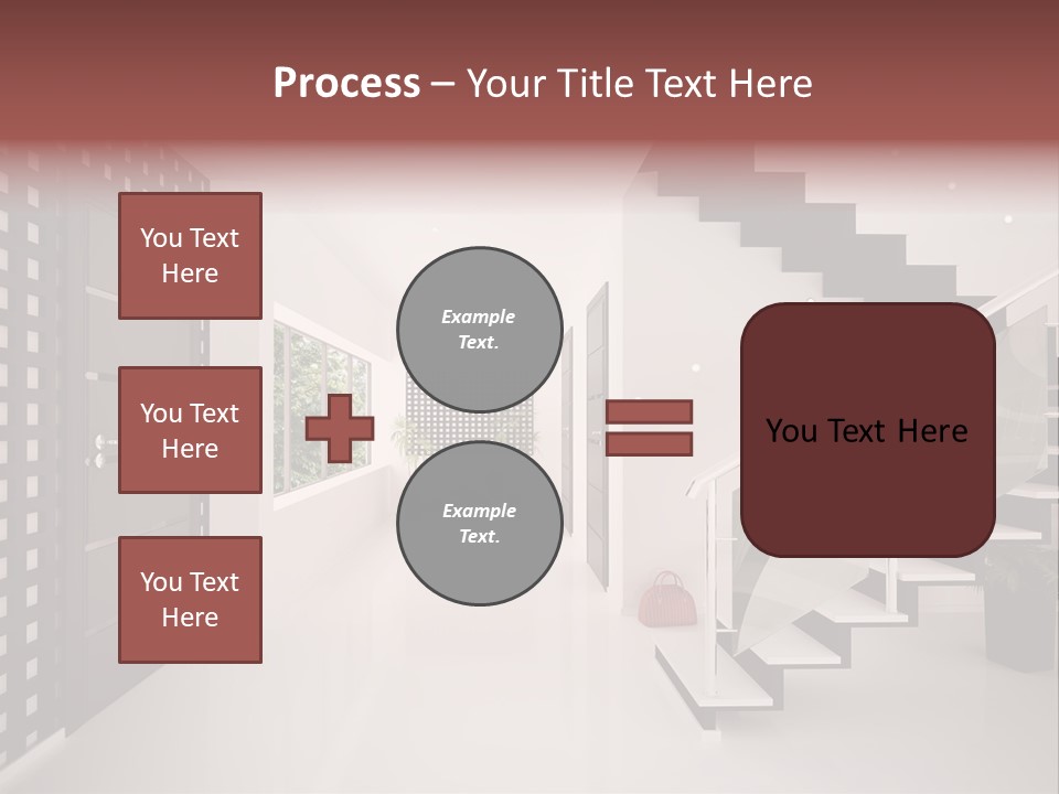 Flat Stairs White PowerPoint Template
