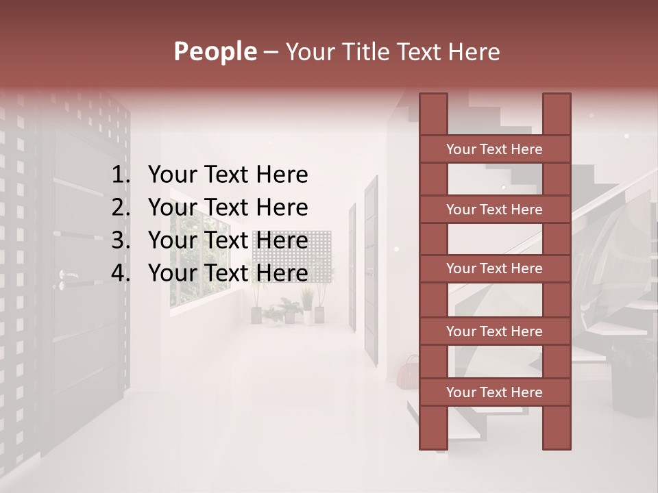 Flat Stairs White PowerPoint Template
