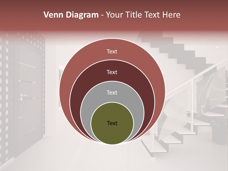 Flat Stairs White PowerPoint Template