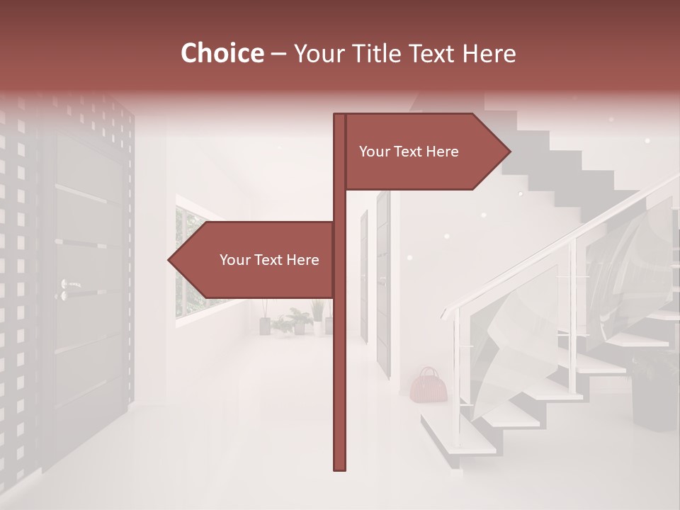 Flat Stairs White PowerPoint Template