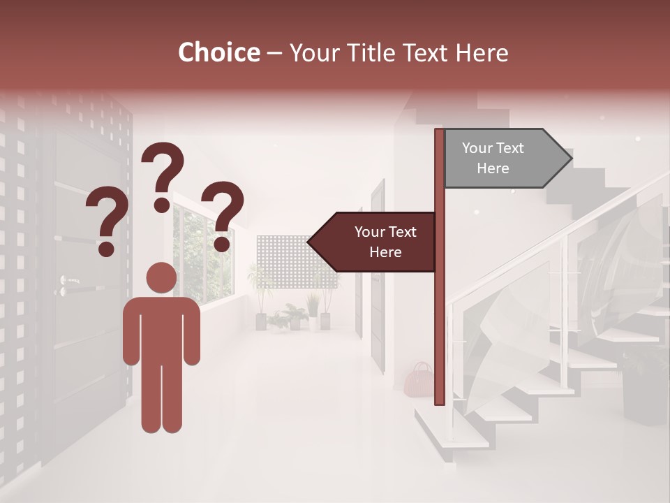 Flat Stairs White PowerPoint Template