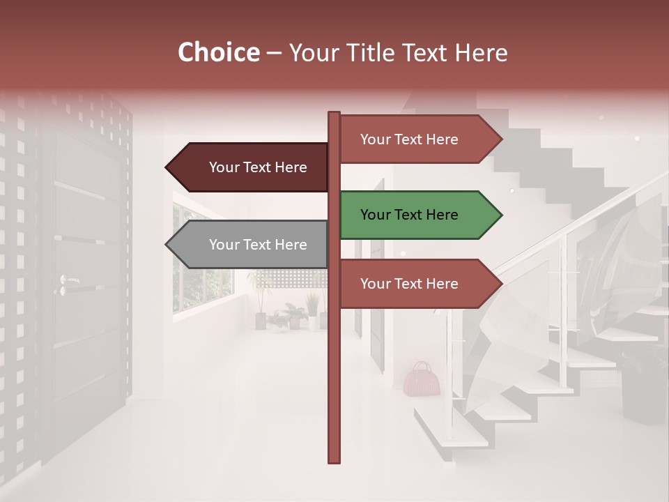 Flat Stairs White PowerPoint Template