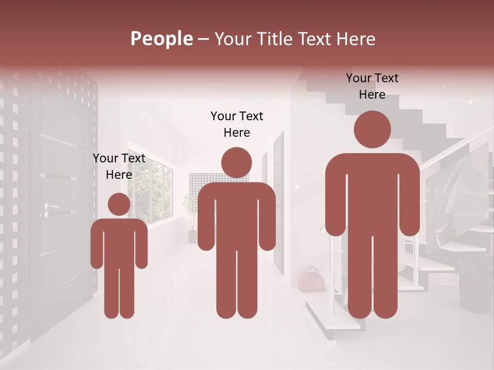 Flat Stairs White PowerPoint Template