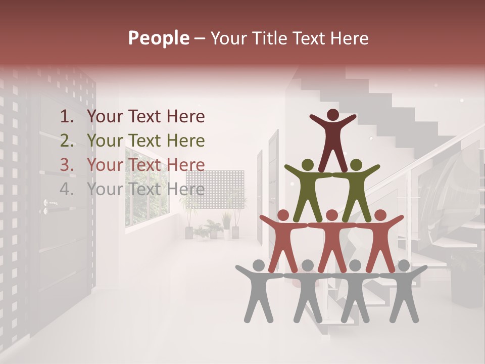 Flat Stairs White PowerPoint Template