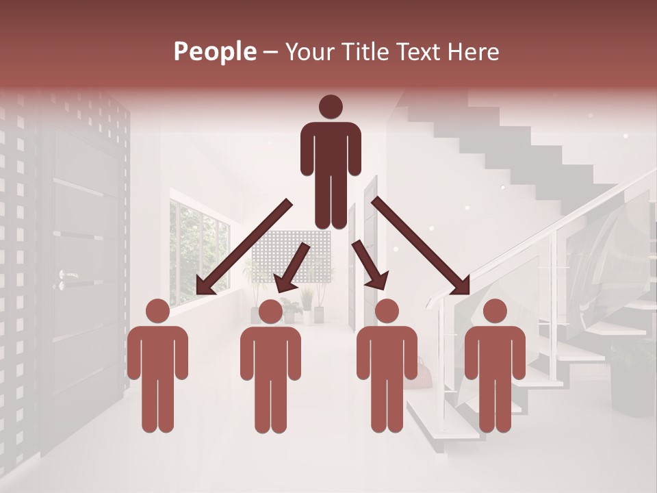 Flat Stairs White PowerPoint Template