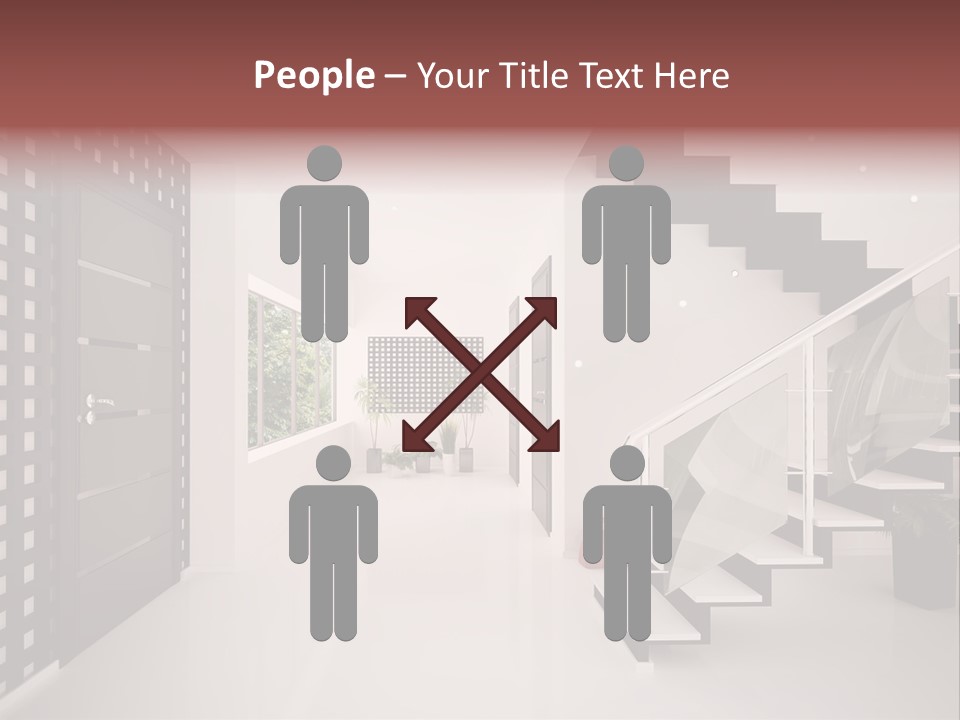 Flat Stairs White PowerPoint Template