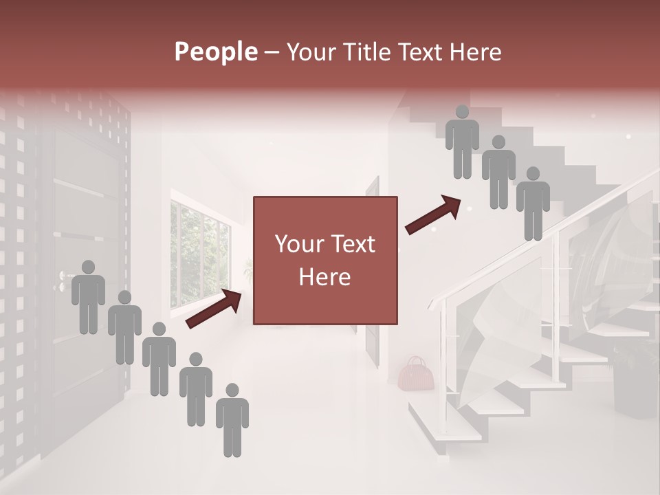 Flat Stairs White PowerPoint Template