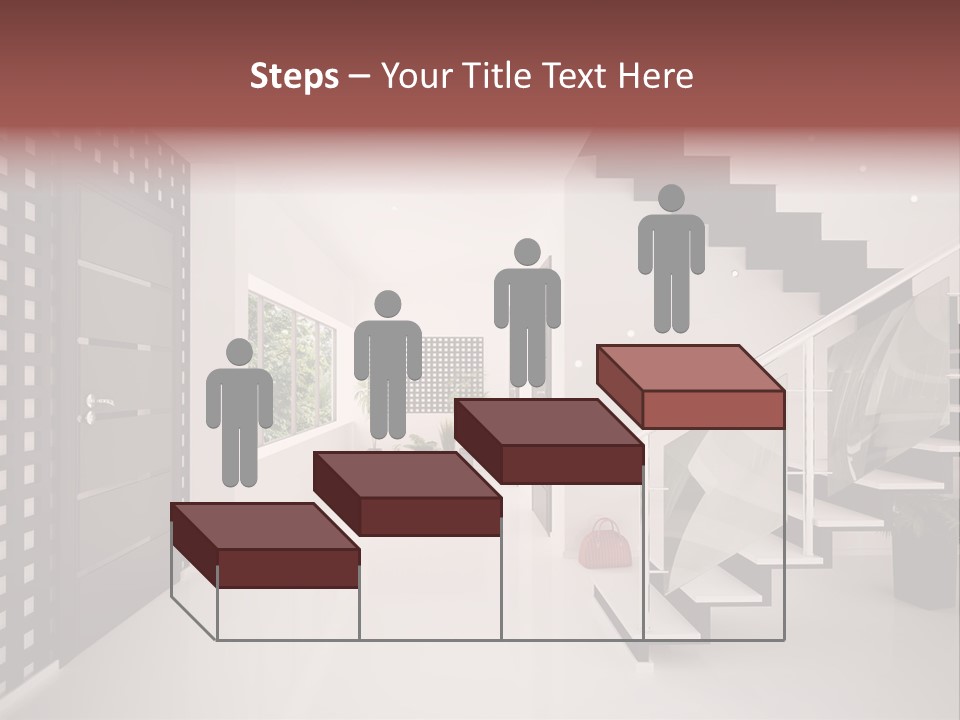 Flat Stairs White PowerPoint Template
