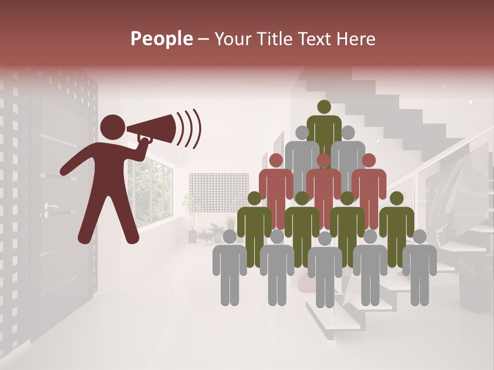 Flat Stairs White PowerPoint Template