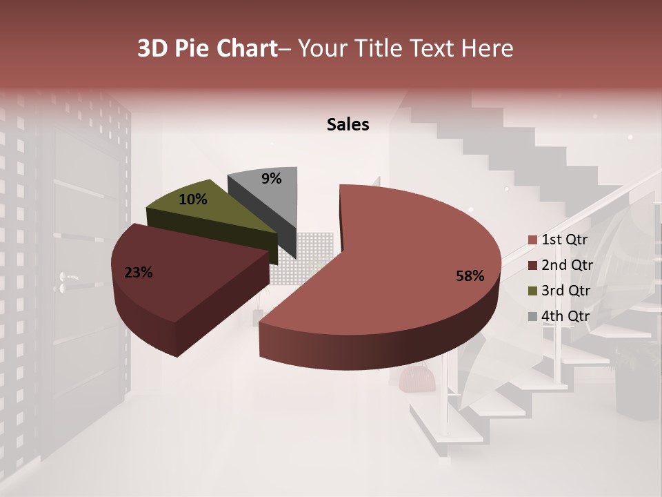 Flat Stairs White PowerPoint Template