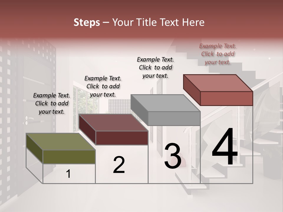 Flat Stairs White PowerPoint Template