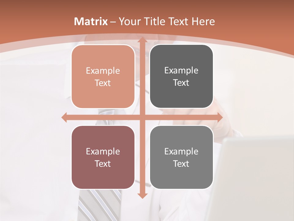 A Man In A Tie Is Looking At A Laptop PowerPoint Template