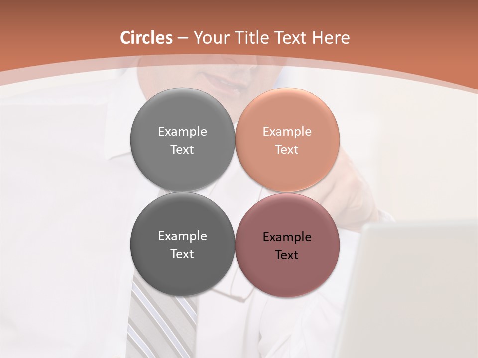 A Man In A Tie Is Looking At A Laptop PowerPoint Template