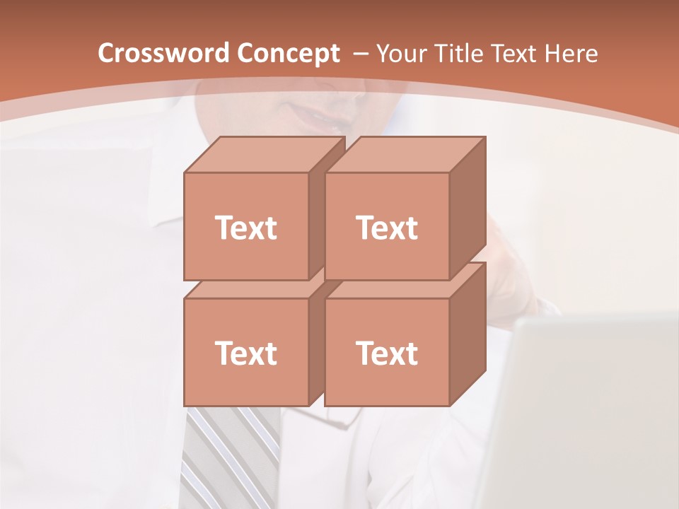 A Man In A Tie Is Looking At A Laptop PowerPoint Template