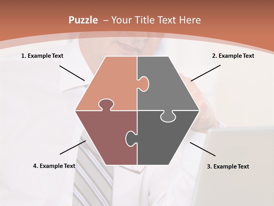 A Man In A Tie Is Looking At A Laptop PowerPoint Template