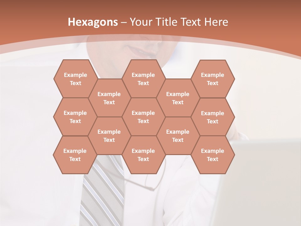 A Man In A Tie Is Looking At A Laptop PowerPoint Template