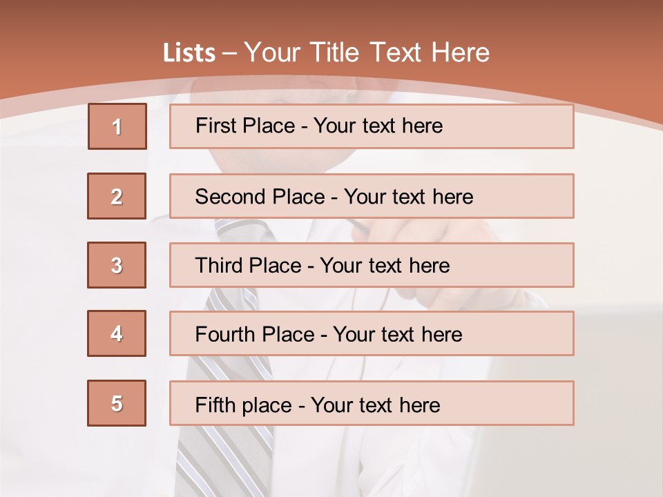 A Man In A Tie Is Looking At A Laptop PowerPoint Template