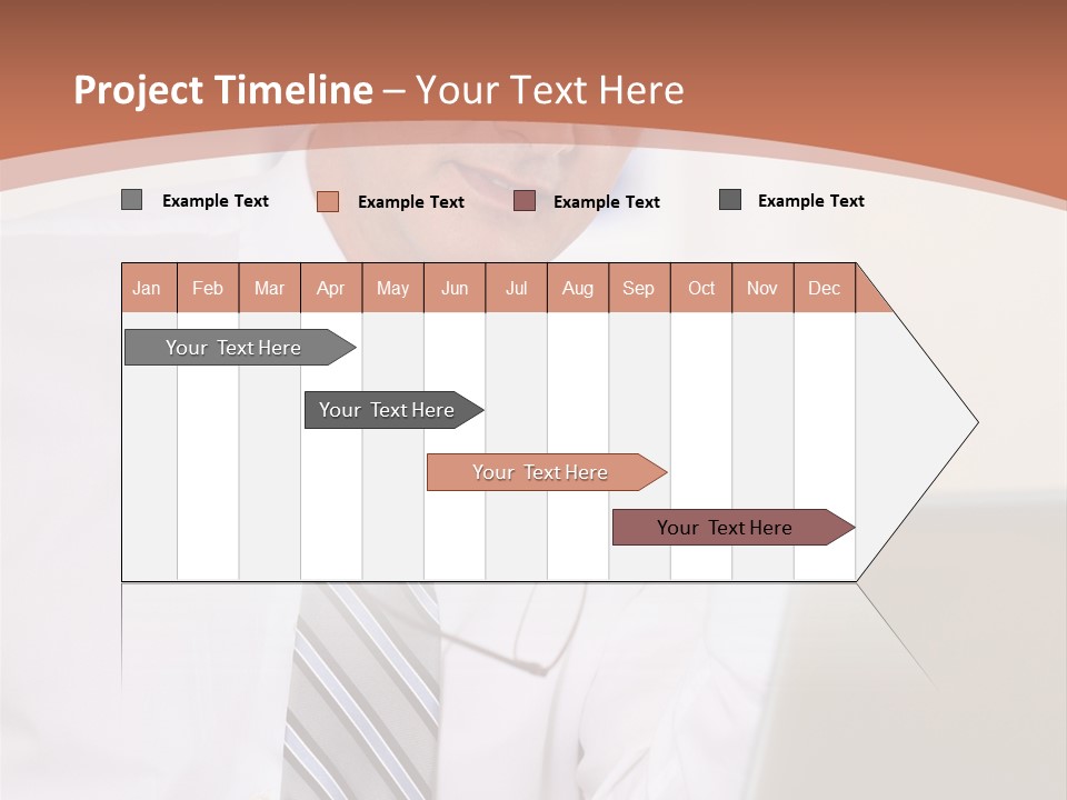 A Man In A Tie Is Looking At A Laptop PowerPoint Template