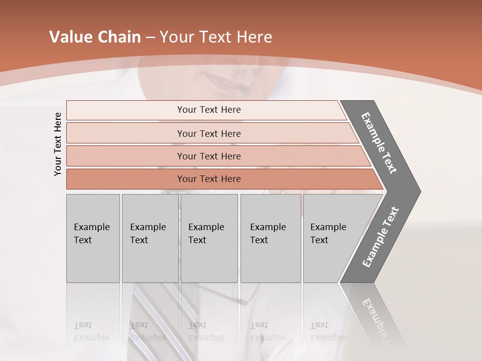 A Man In A Tie Is Looking At A Laptop PowerPoint Template