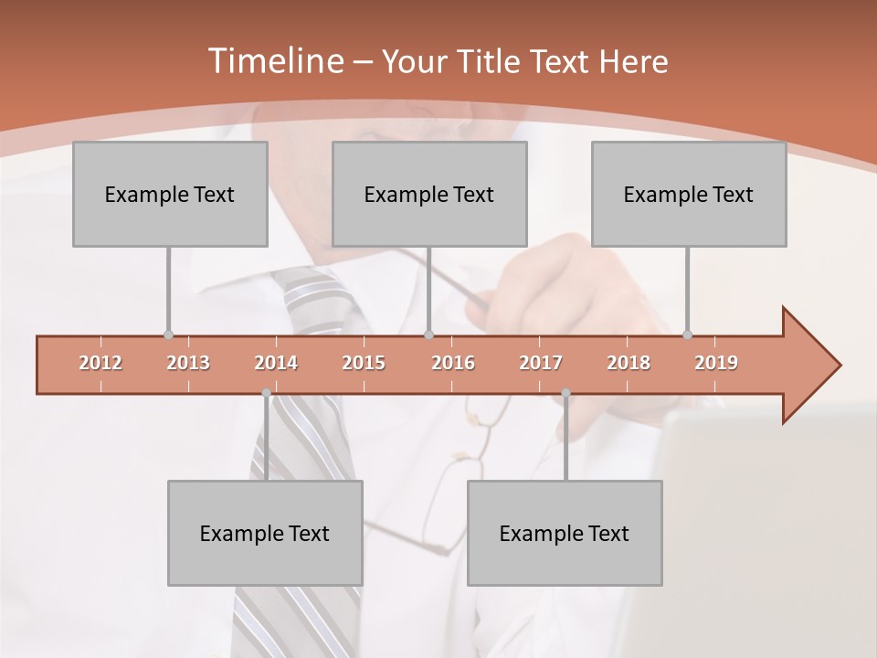 A Man In A Tie Is Looking At A Laptop PowerPoint Template