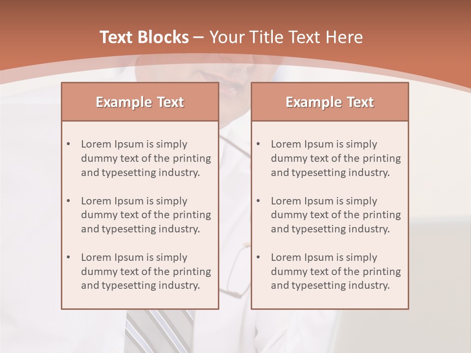 A Man In A Tie Is Looking At A Laptop PowerPoint Template