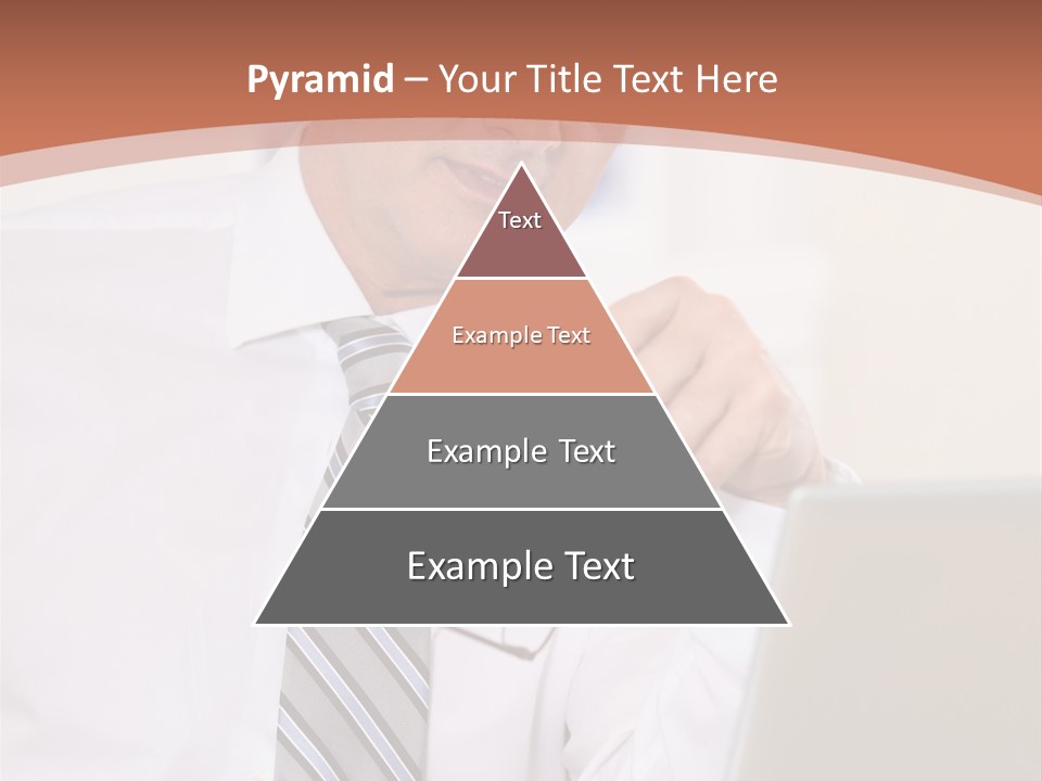 A Man In A Tie Is Looking At A Laptop PowerPoint Template