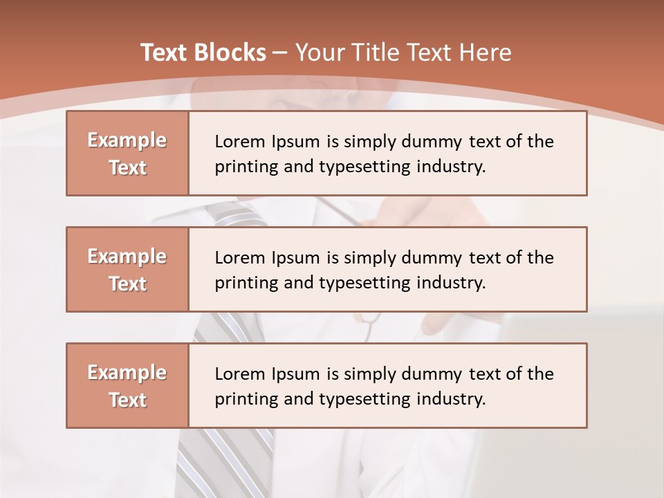 A Man In A Tie Is Looking At A Laptop PowerPoint Template