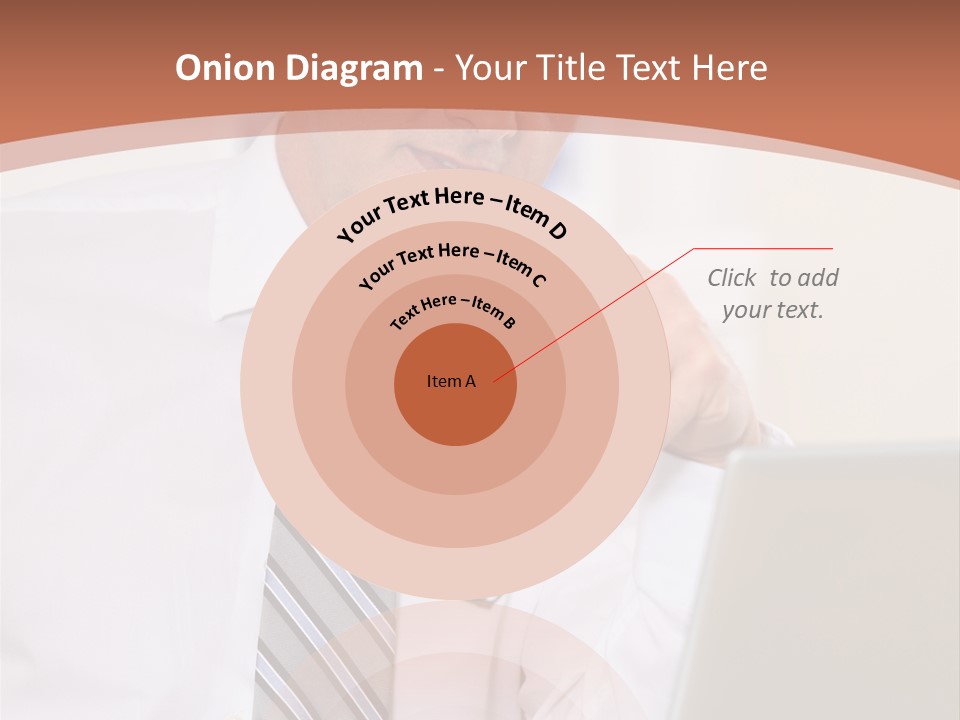 A Man In A Tie Is Looking At A Laptop PowerPoint Template