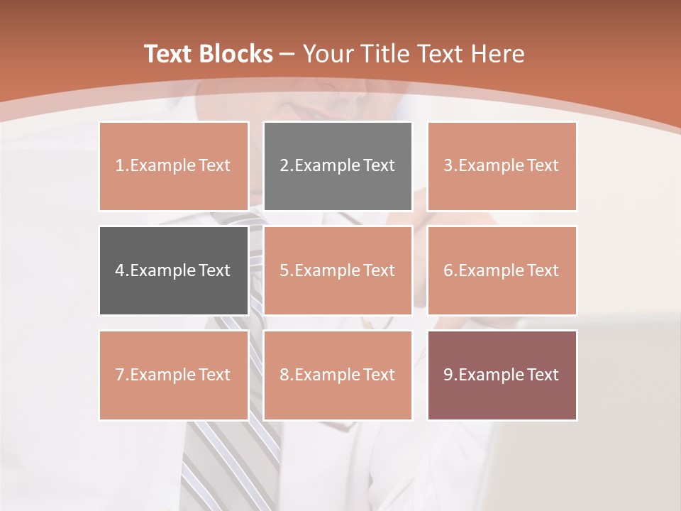 A Man In A Tie Is Looking At A Laptop PowerPoint Template