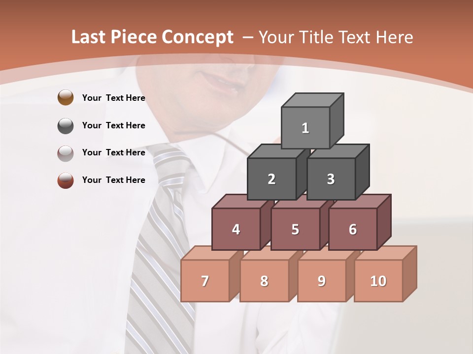 A Man In A Tie Is Looking At A Laptop PowerPoint Template