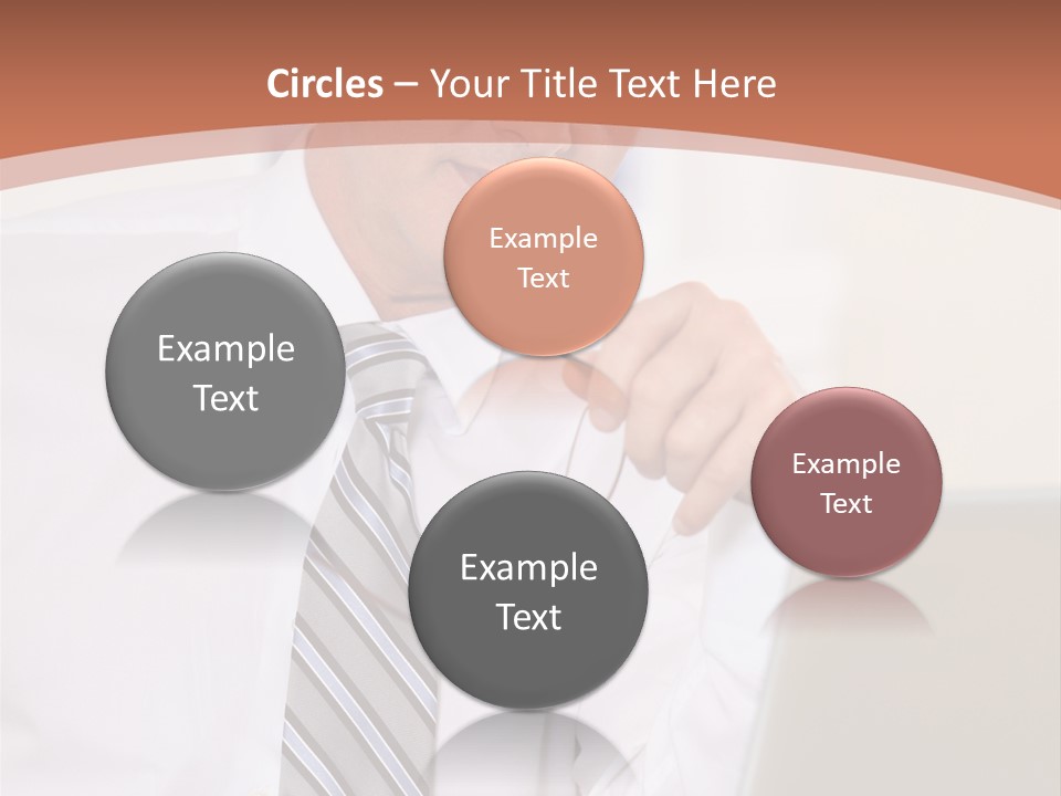 A Man In A Tie Is Looking At A Laptop PowerPoint Template