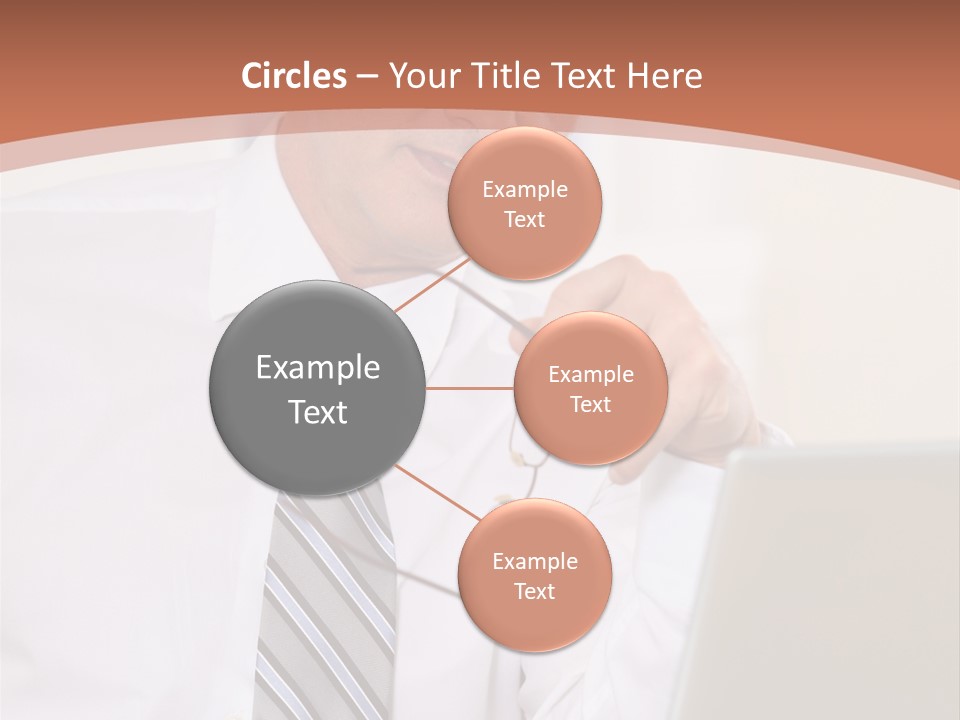 A Man In A Tie Is Looking At A Laptop PowerPoint Template