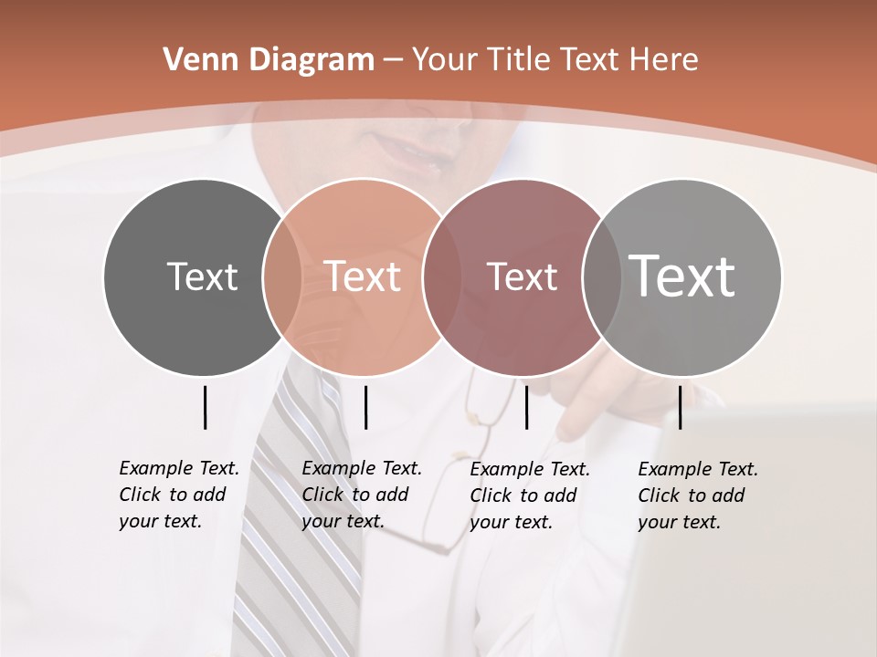 A Man In A Tie Is Looking At A Laptop PowerPoint Template