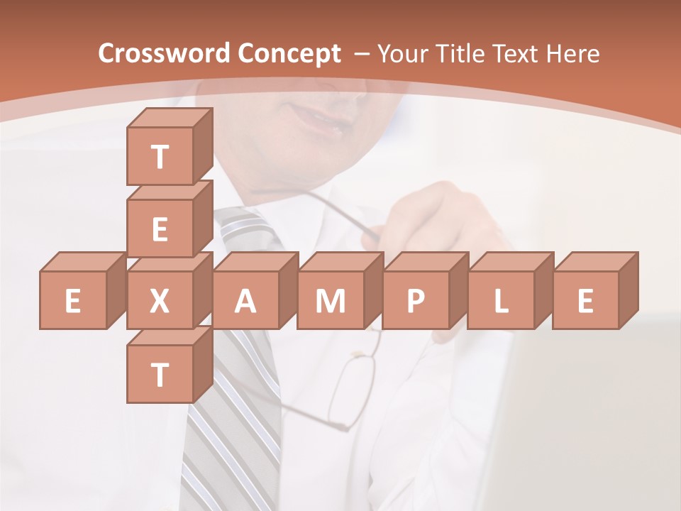 A Man In A Tie Is Looking At A Laptop PowerPoint Template