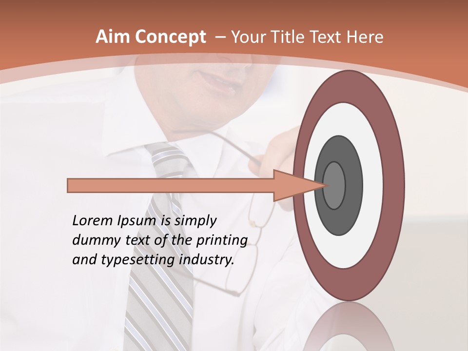 A Man In A Tie Is Looking At A Laptop PowerPoint Template