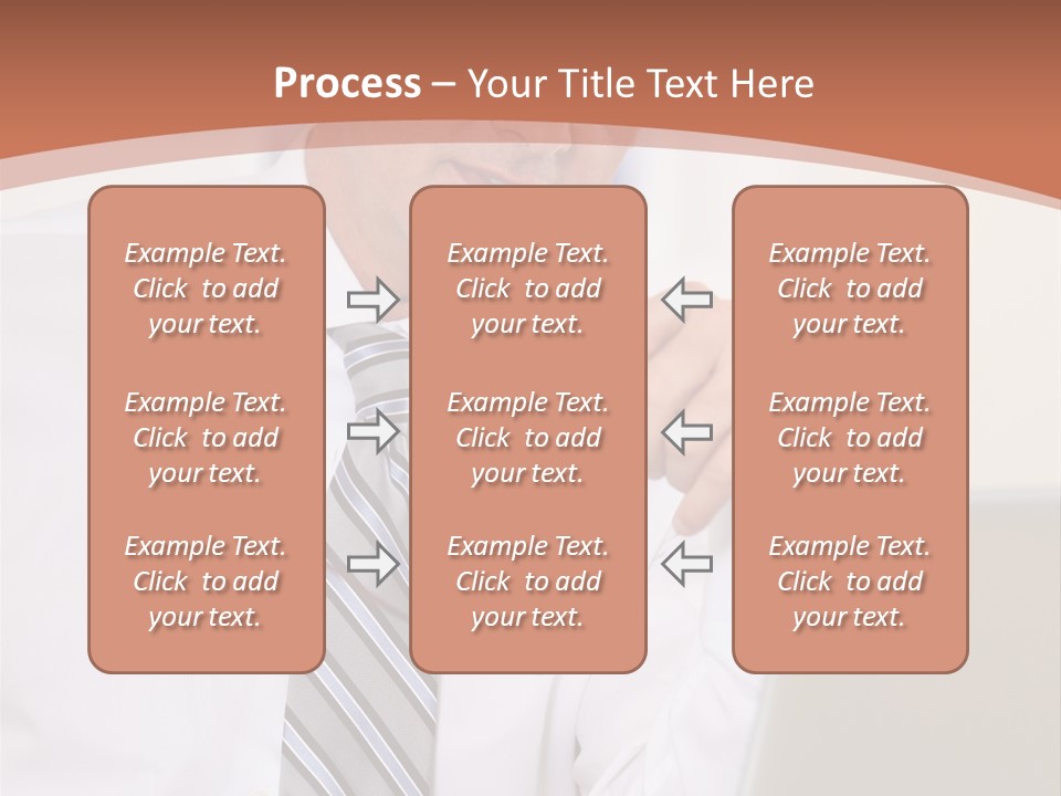 A Man In A Tie Is Looking At A Laptop PowerPoint Template