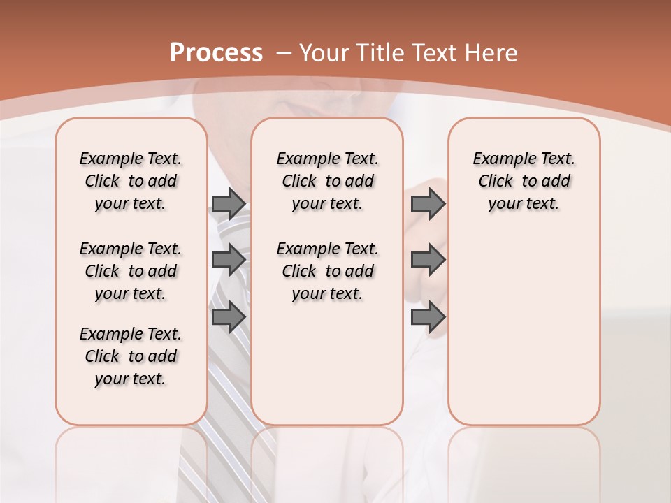 A Man In A Tie Is Looking At A Laptop PowerPoint Template