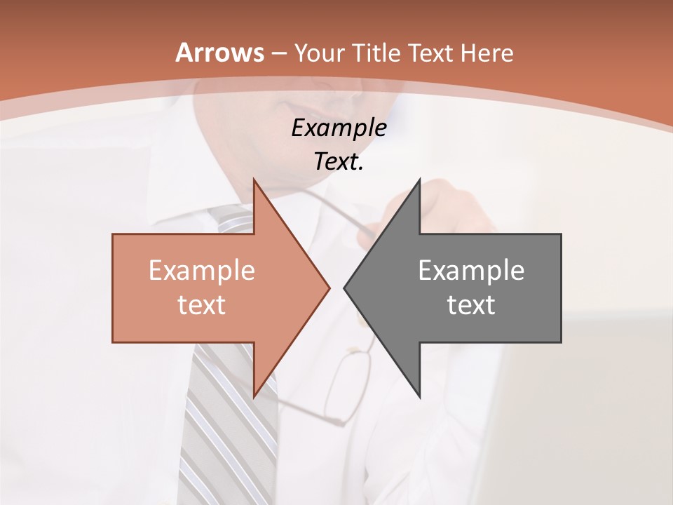 A Man In A Tie Is Looking At A Laptop PowerPoint Template