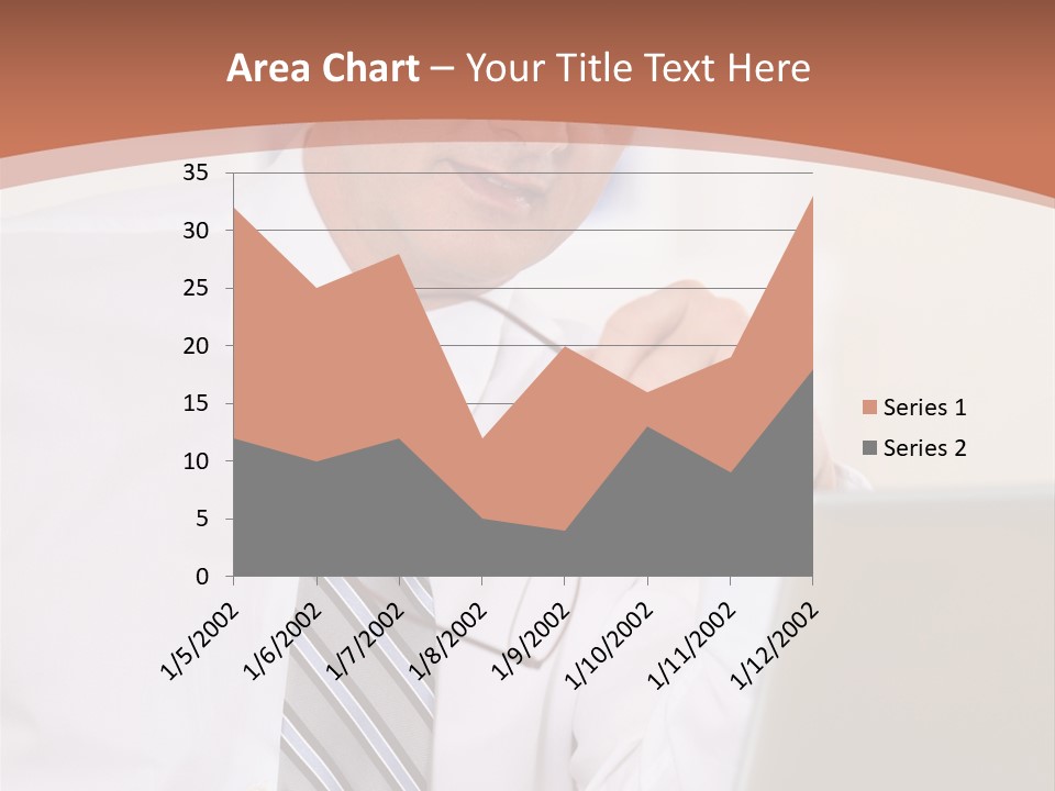 A Man In A Tie Is Looking At A Laptop PowerPoint Template