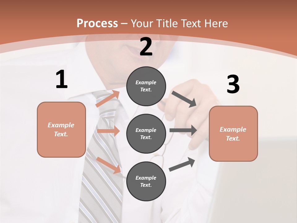 A Man In A Tie Is Looking At A Laptop PowerPoint Template