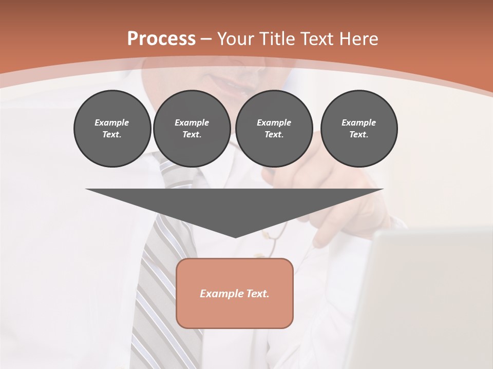 A Man In A Tie Is Looking At A Laptop PowerPoint Template