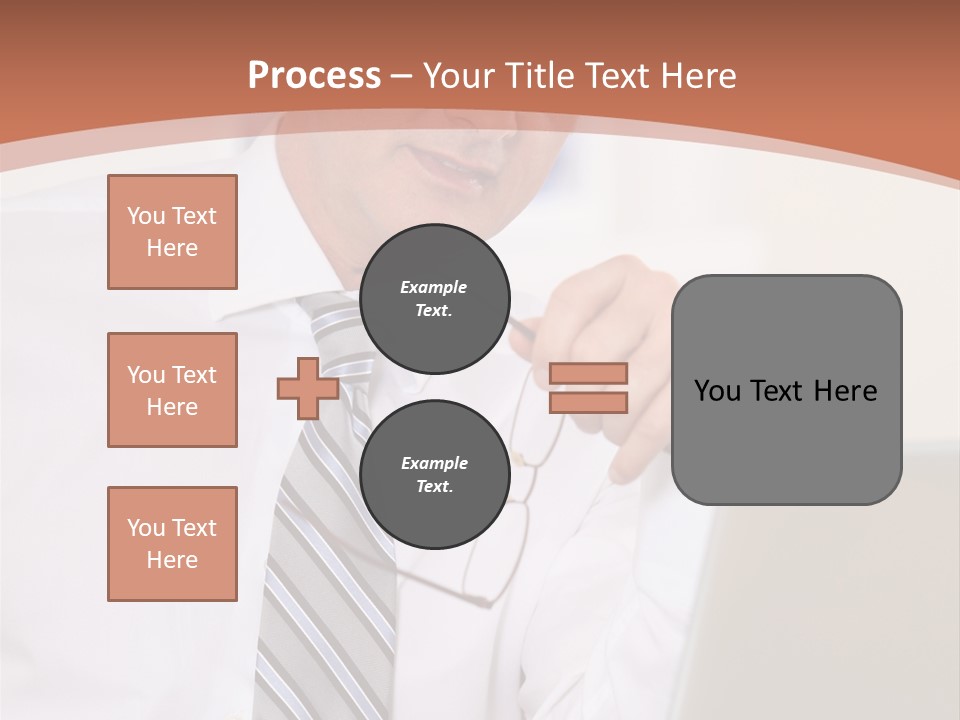 A Man In A Tie Is Looking At A Laptop PowerPoint Template