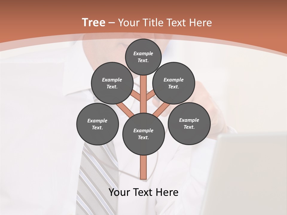 A Man In A Tie Is Looking At A Laptop PowerPoint Template