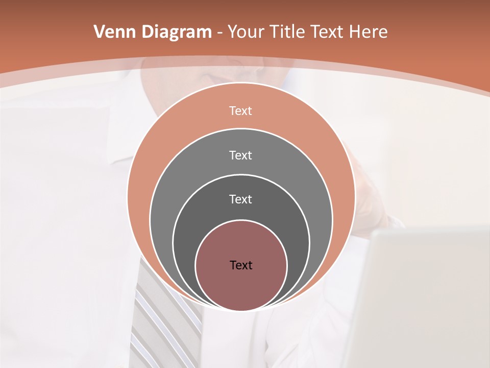 A Man In A Tie Is Looking At A Laptop PowerPoint Template