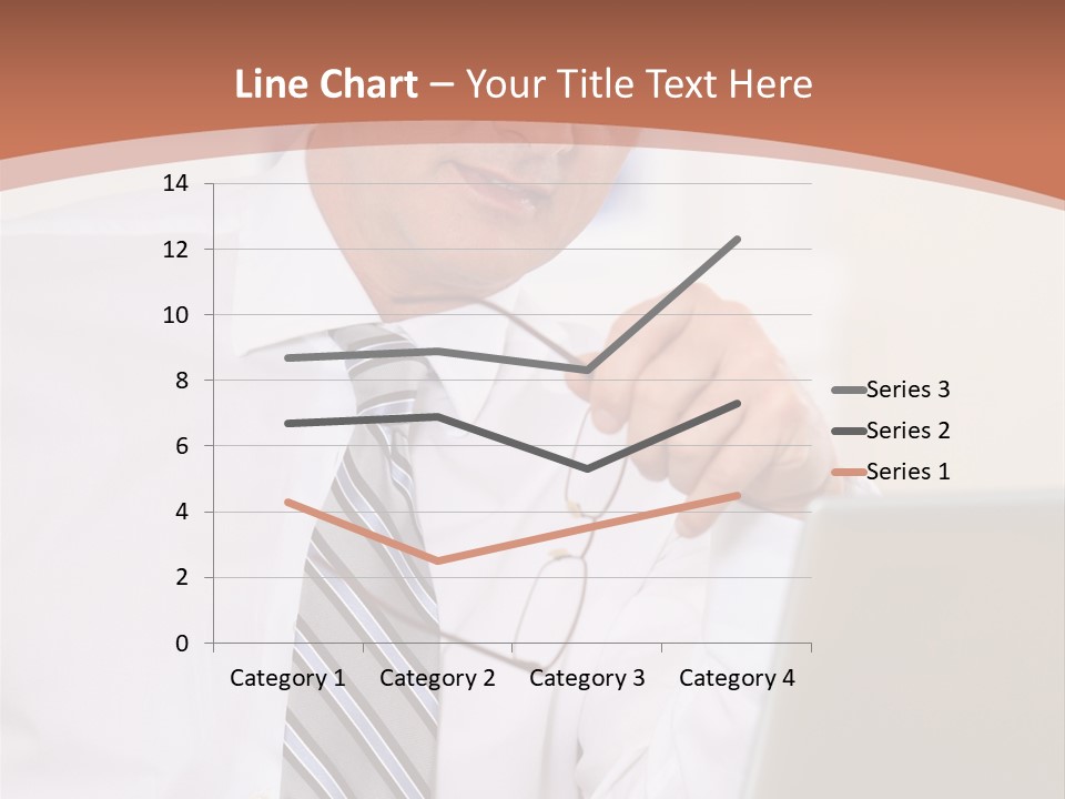 A Man In A Tie Is Looking At A Laptop PowerPoint Template