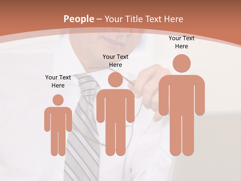 A Man In A Tie Is Looking At A Laptop PowerPoint Template