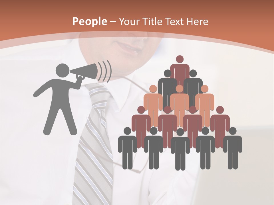 A Man In A Tie Is Looking At A Laptop PowerPoint Template