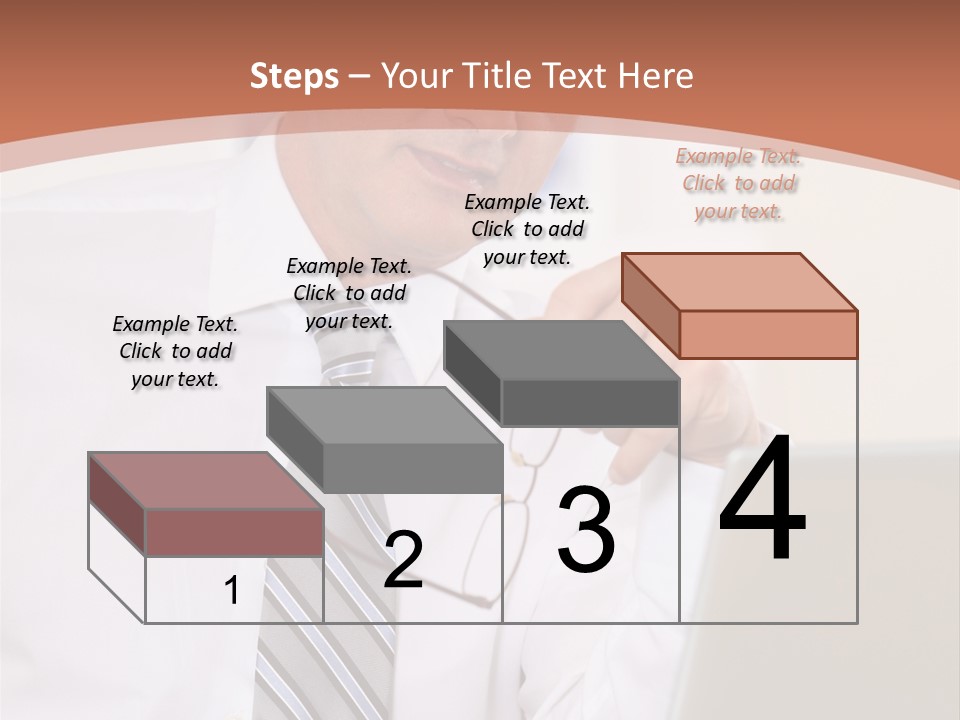A Man In A Tie Is Looking At A Laptop PowerPoint Template
