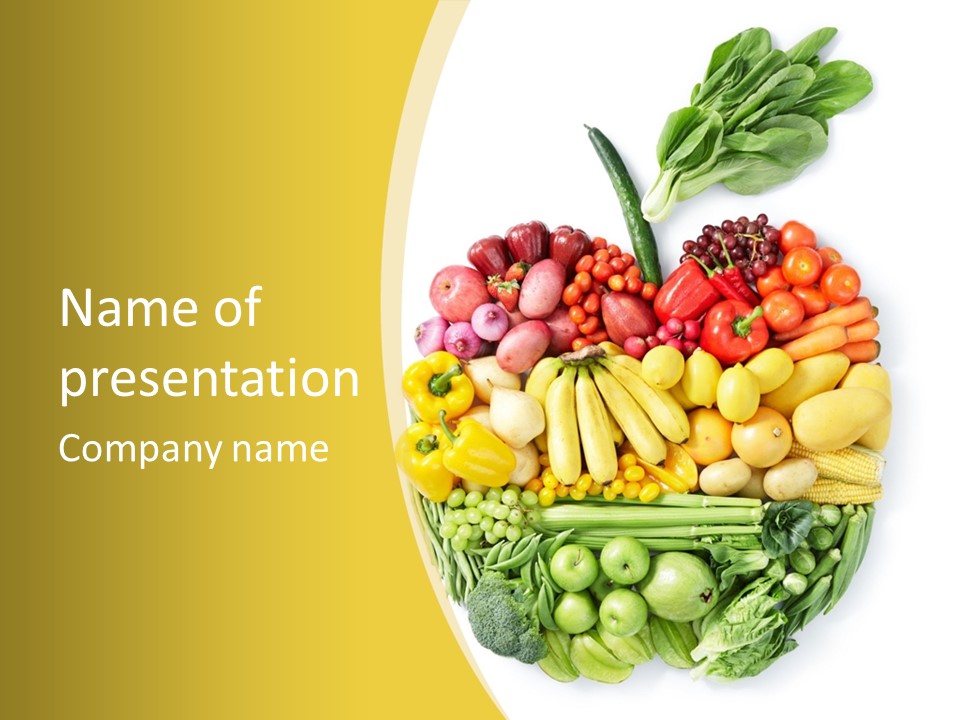 Food Lettuce Yellow PowerPoint Template