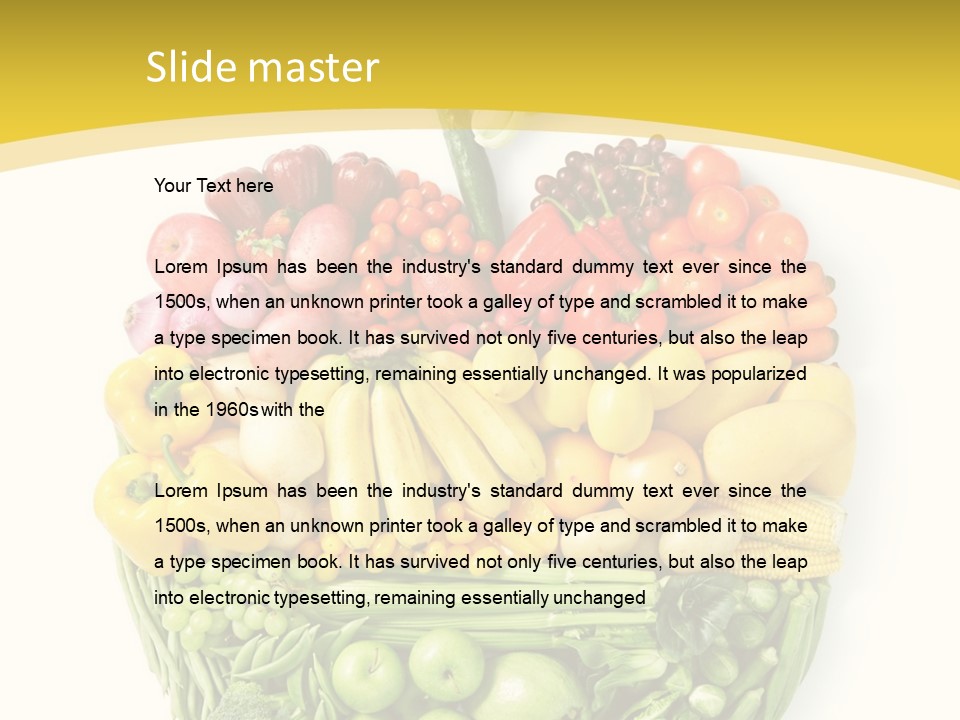 Food Lettuce Yellow PowerPoint Template